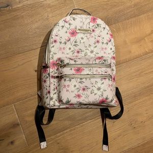 Floral print vegan leather backpack